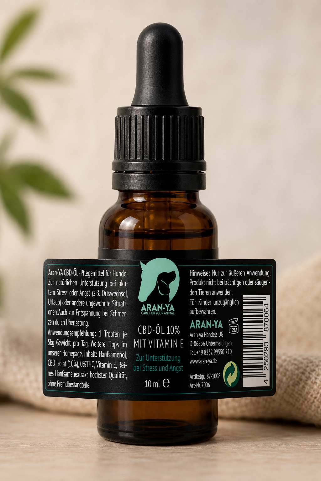 ARAN-YA CBD-Öl, 10% mit Vitamin E