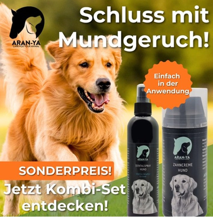Zahnpflegeset für Hunde: Zahncreme und Hundedentalspray